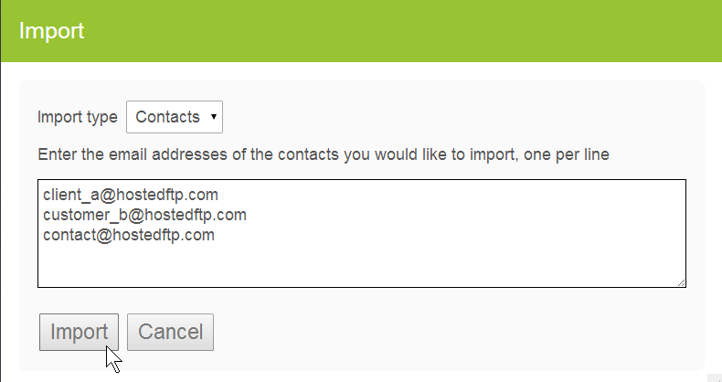 adding a contact by email