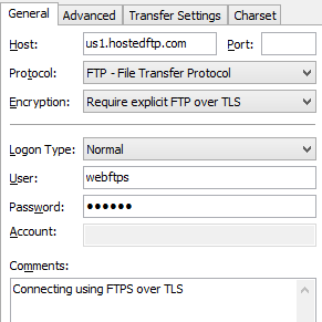 Connecting using FileZilla