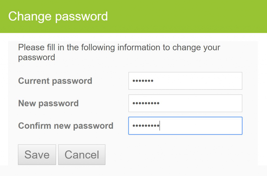 Change Reset Password