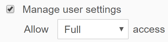 Manage user settings must be disabled in the settings