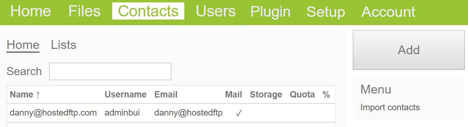 Contacts Tab