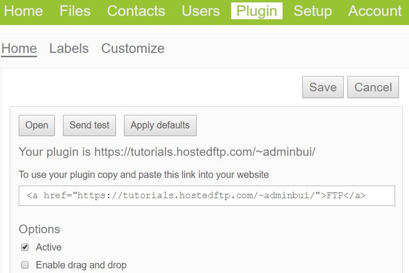 Plugin Tab
