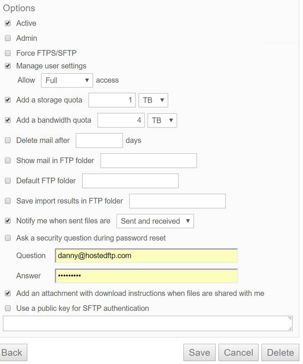 User Options