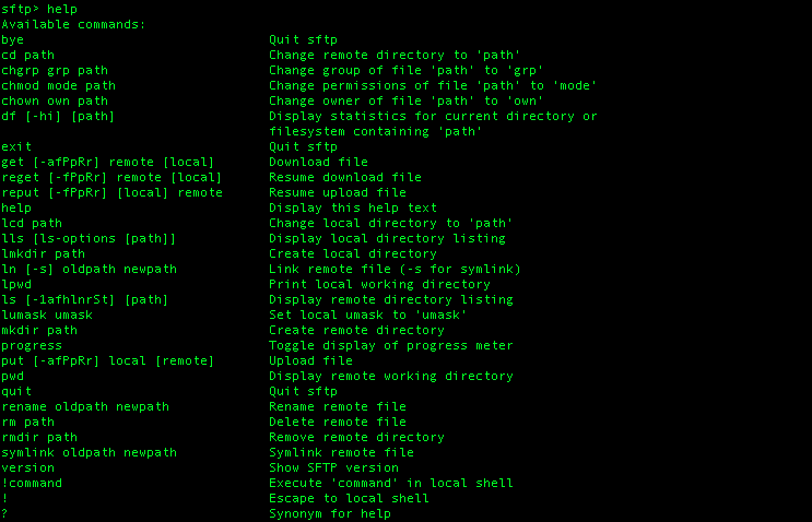 sftp command line