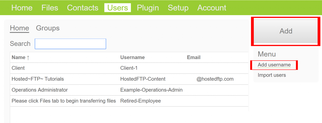 image showing add user button