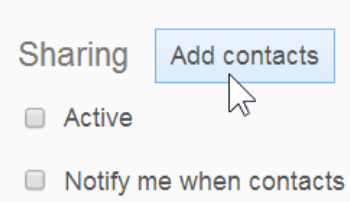 locate the Add contacts button to begin selecting your recipients