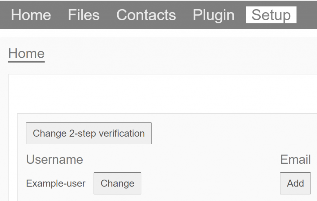 Locate the change 2-step verification button in the Setup tab